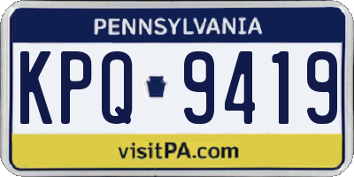 PA license plate KPQ9419