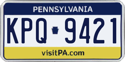 PA license plate KPQ9421