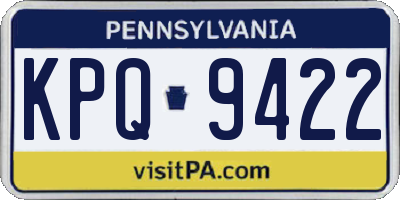 PA license plate KPQ9422