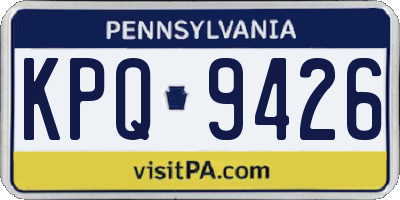 PA license plate KPQ9426