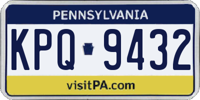 PA license plate KPQ9432