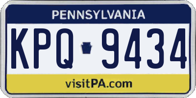 PA license plate KPQ9434