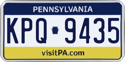 PA license plate KPQ9435
