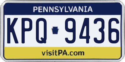 PA license plate KPQ9436