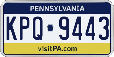 PA license plate KPQ9443