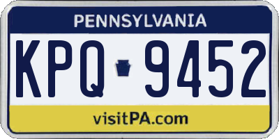 PA license plate KPQ9452