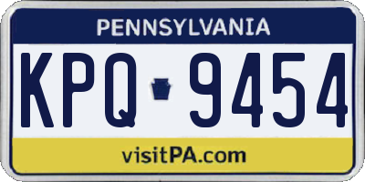 PA license plate KPQ9454