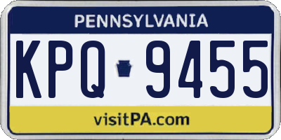 PA license plate KPQ9455