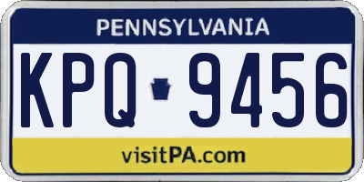PA license plate KPQ9456