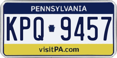 PA license plate KPQ9457