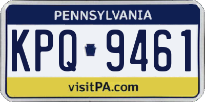PA license plate KPQ9461