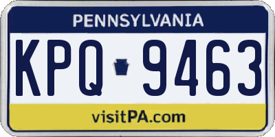 PA license plate KPQ9463