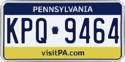 PA license plate KPQ9464