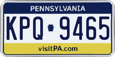 PA license plate KPQ9465
