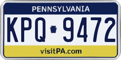 PA license plate KPQ9472