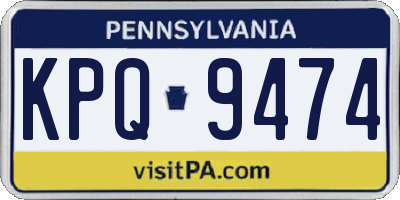 PA license plate KPQ9474
