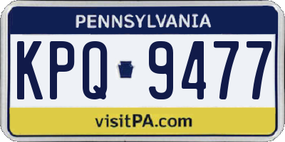 PA license plate KPQ9477