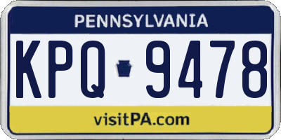 PA license plate KPQ9478