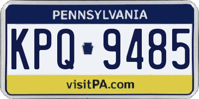 PA license plate KPQ9485