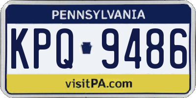 PA license plate KPQ9486