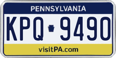 PA license plate KPQ9490