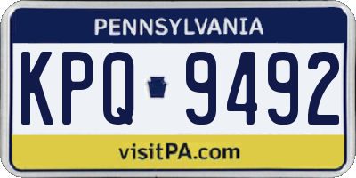 PA license plate KPQ9492