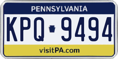 PA license plate KPQ9494