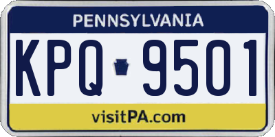 PA license plate KPQ9501
