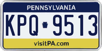 PA license plate KPQ9513