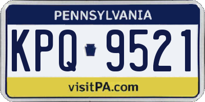 PA license plate KPQ9521
