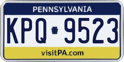 PA license plate KPQ9523