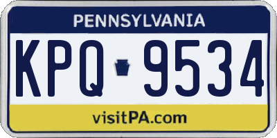 PA license plate KPQ9534