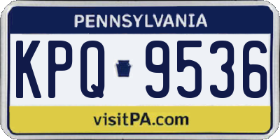PA license plate KPQ9536
