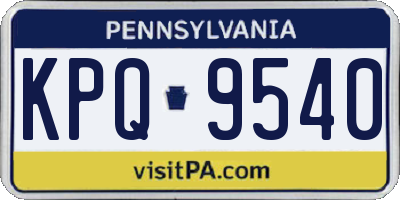 PA license plate KPQ9540
