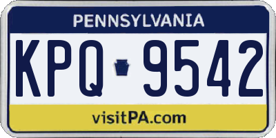 PA license plate KPQ9542