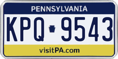 PA license plate KPQ9543