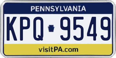 PA license plate KPQ9549
