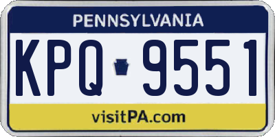 PA license plate KPQ9551