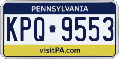 PA license plate KPQ9553