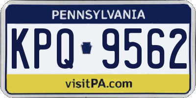 PA license plate KPQ9562