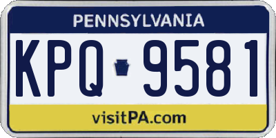 PA license plate KPQ9581