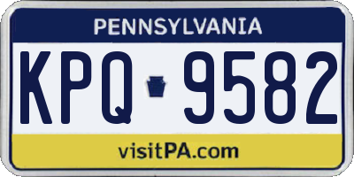 PA license plate KPQ9582