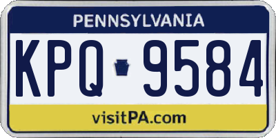 PA license plate KPQ9584