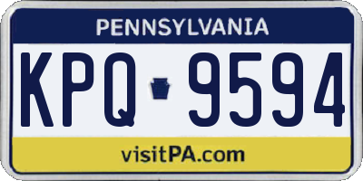 PA license plate KPQ9594