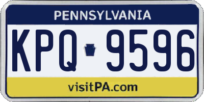 PA license plate KPQ9596