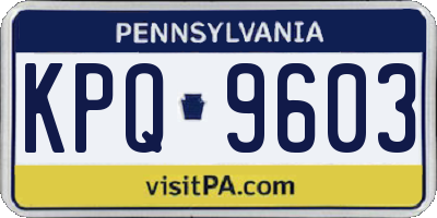PA license plate KPQ9603