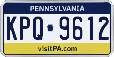 PA license plate KPQ9612