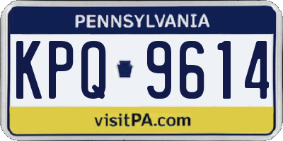 PA license plate KPQ9614
