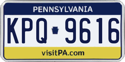 PA license plate KPQ9616