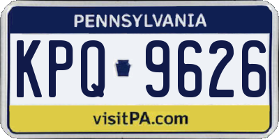 PA license plate KPQ9626